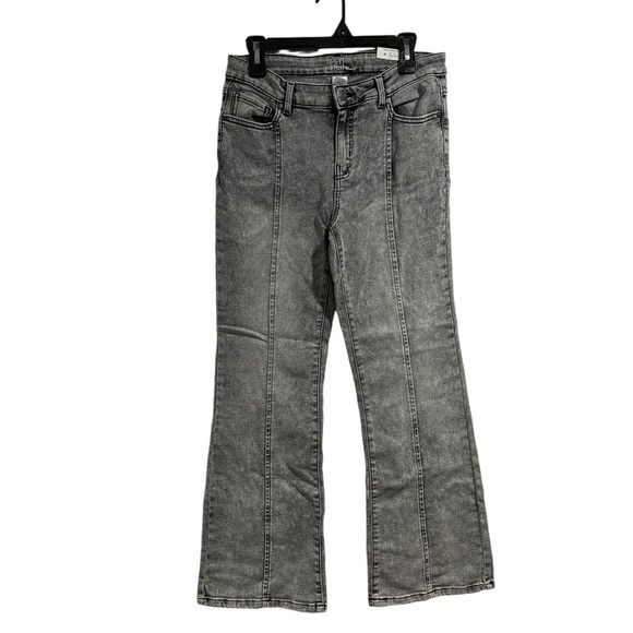 Flared jeans time and tru gray stone acid washed flare stretch NEW 10 petite - Picture 1 of 4